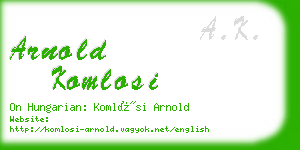 arnold komlosi business card